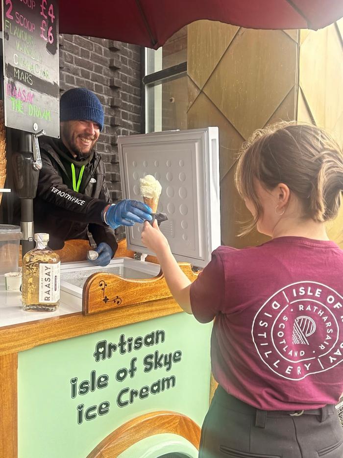 package free ice cream sales mobile seller with customer