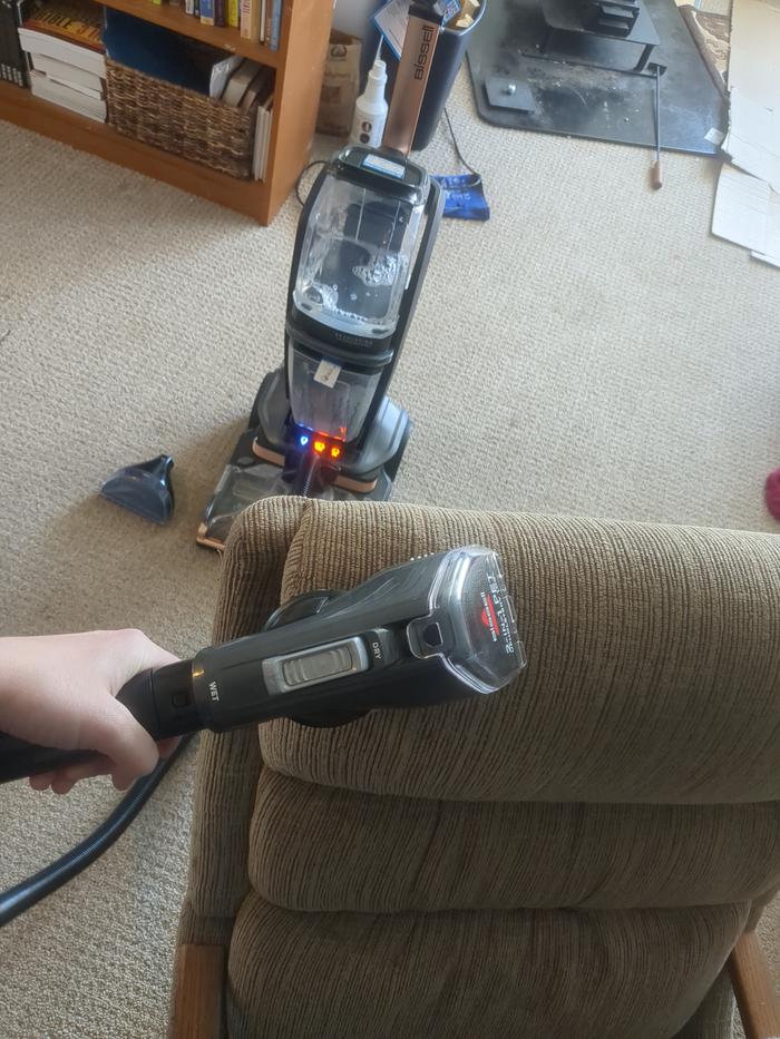 Dry vacuum first.