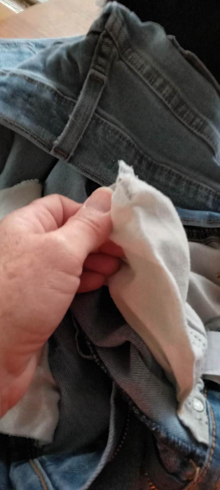 hole in jeans pocket needing mending