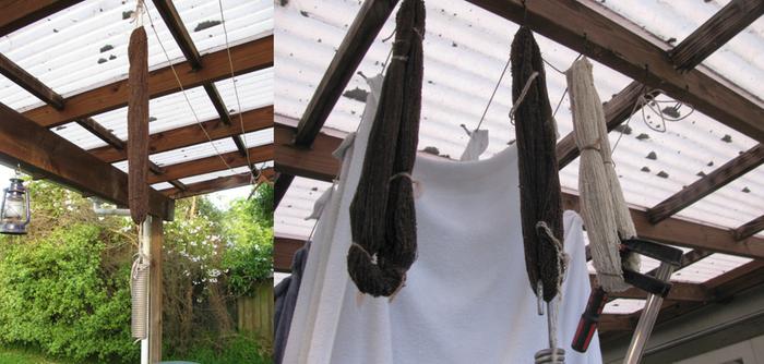 Hanging to dry under tension