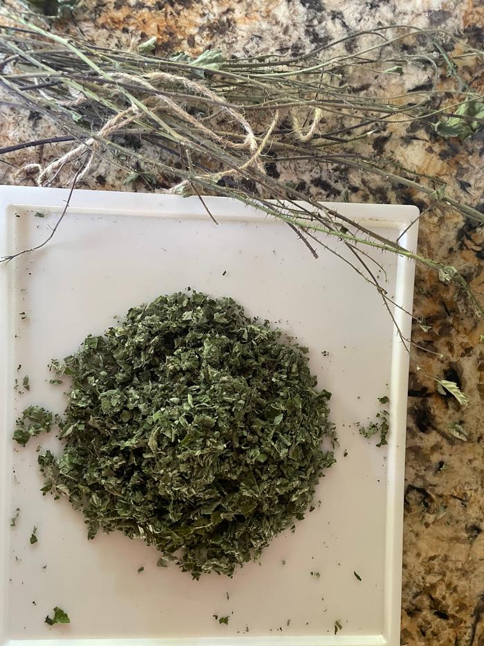 Removing leaves from stems