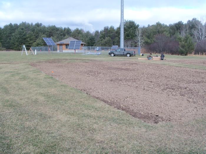 Looking north. People gate will be by the step ladder, truck gate behind the people