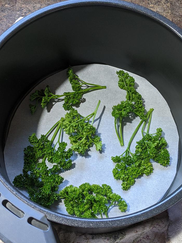 Parsley in the air fryer