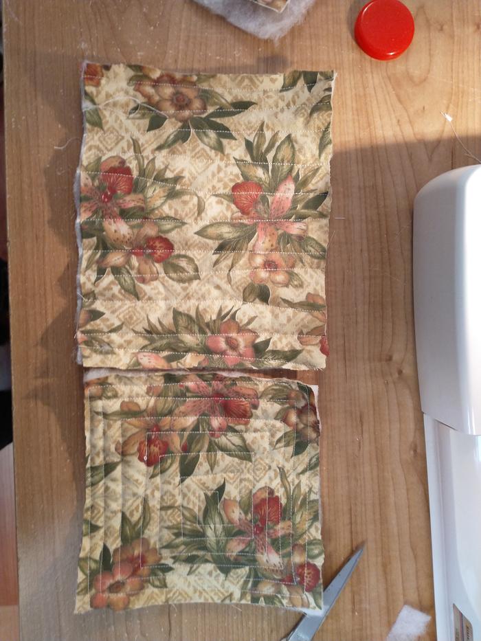 Playing with how I normally quilt -straightish lines.