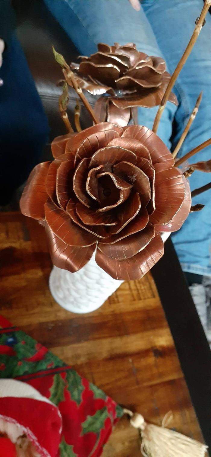 rose made with copper tubing