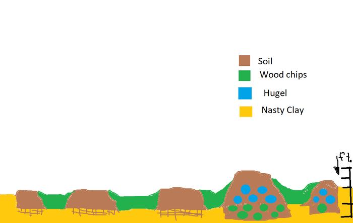 Garden diagram for wood chips