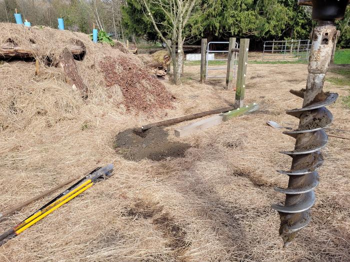 Installing posts for braced corners.