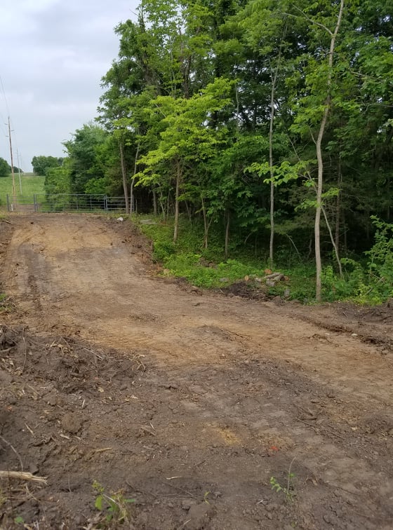 My trail enters at the bottom right of the new earthworks