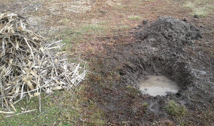 Hole I dug, was hard work. All that clay, sucktion as I pulled up wet clay.