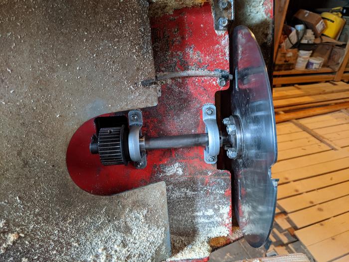 I promised you a finished pic of the sawmill motor/blade shaft reassembly