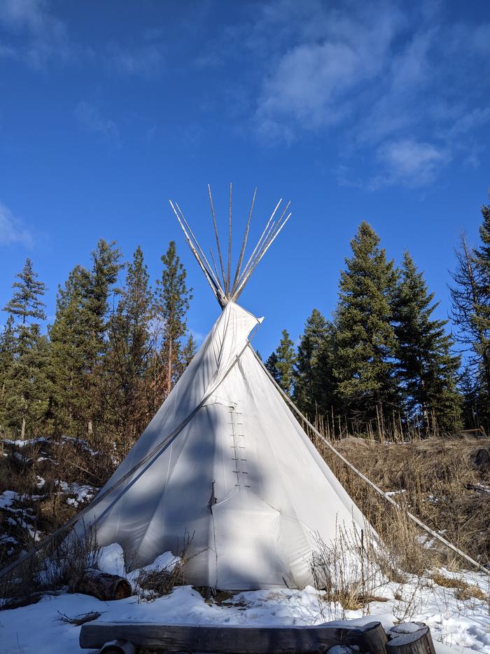 rocket mass heater tipi