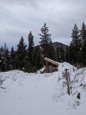 tiny earth sheltered cabin