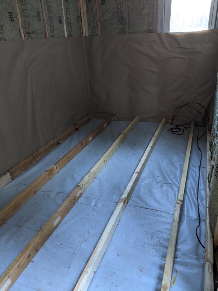 Daniel and I laid joists in the floor