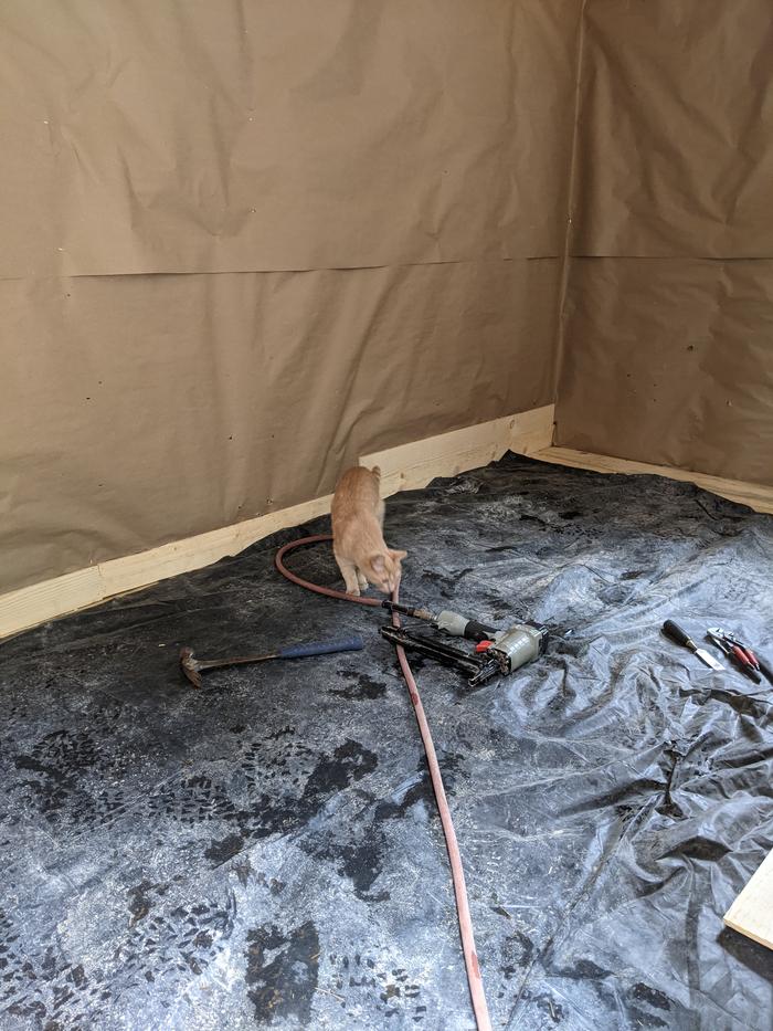 Sandmin came in to show us how to use the nailer