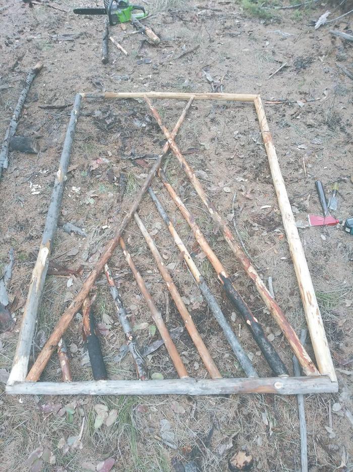 The gate for the Tipi at Allerton Abbey begins construction