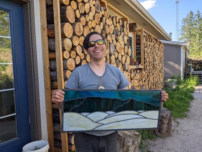 Fred made this stained glass picture! So cool! 