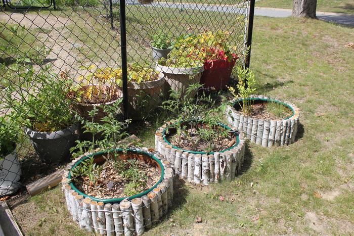 natural look metal barrels planters