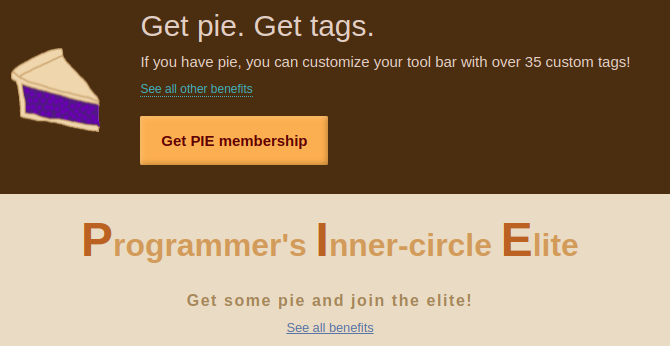 customize your tag options with pie