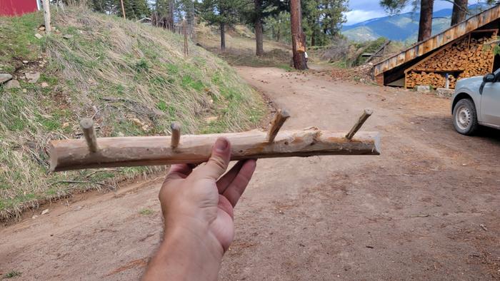 Coat hooks, made with only wood