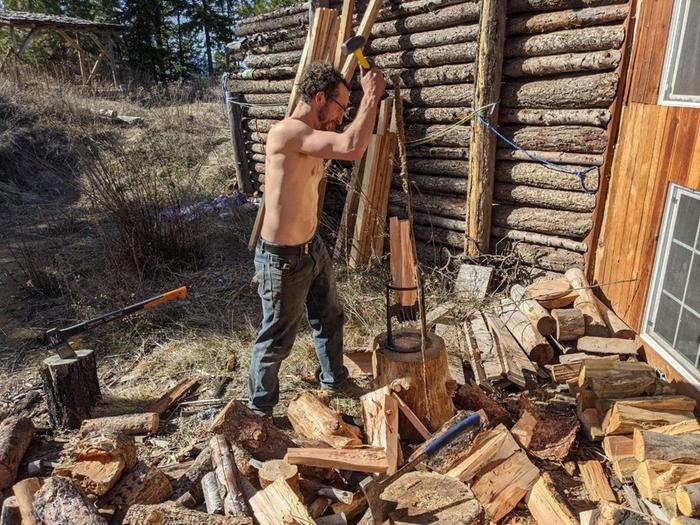 Cold in the morning, hot in the afternoon. The sun reflecting off the front of Cooper Cabin was cooking Matt and I.