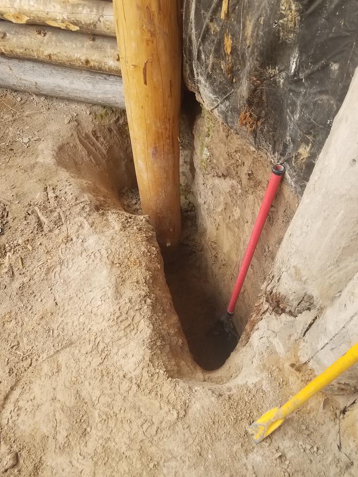 3.5ft deep, 5ft shovel for scale. Gotta find some posts