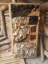 wool insulation in hand-made natural door