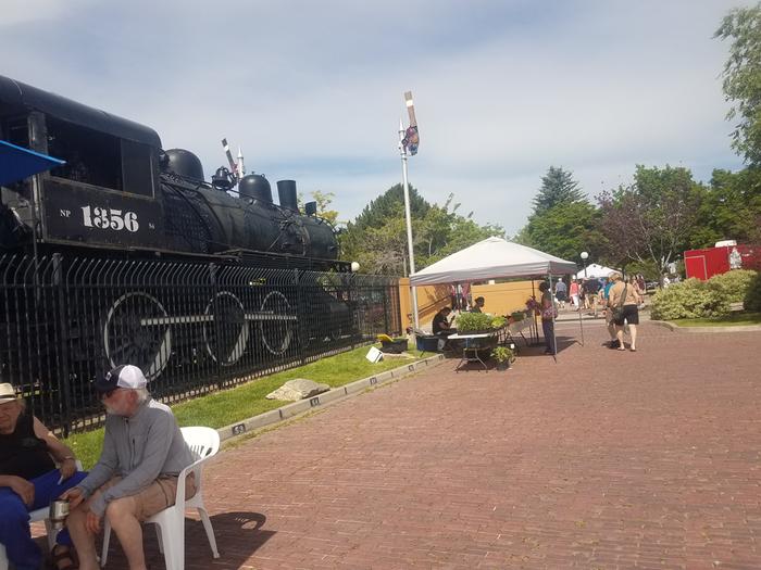 There is this old decommissioned train on one end of the market. 