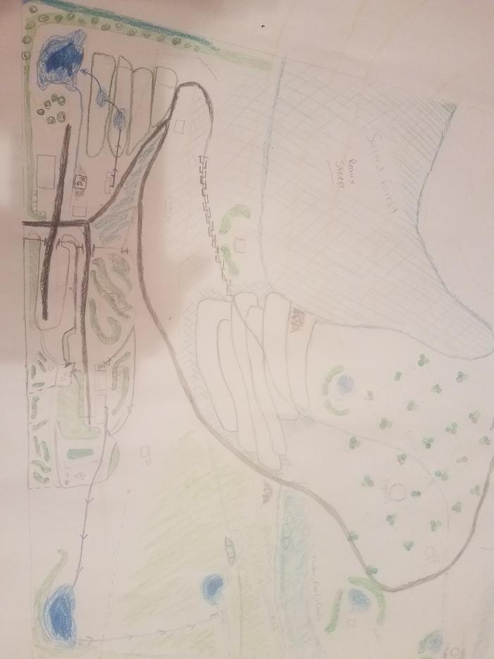Hard to get the whole design in one pic. Here's the lower slopes of the site.