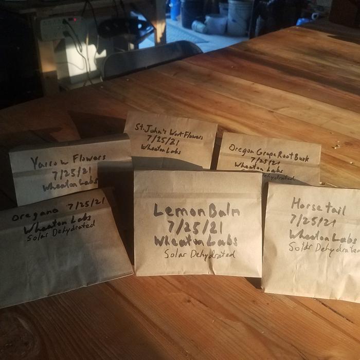 Here are the herbs I put away yesterday