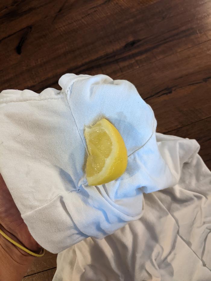 Lemon juice directly on armpit stains