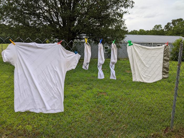 Clothes drying in the sun