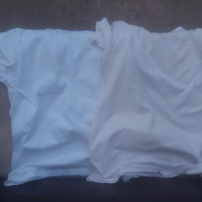 Still not the same shade of white as the control shirt, yet a bit brighter than before.