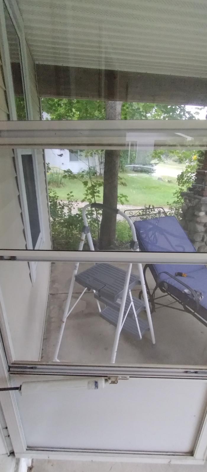 screen and sliding pane reinstalled
