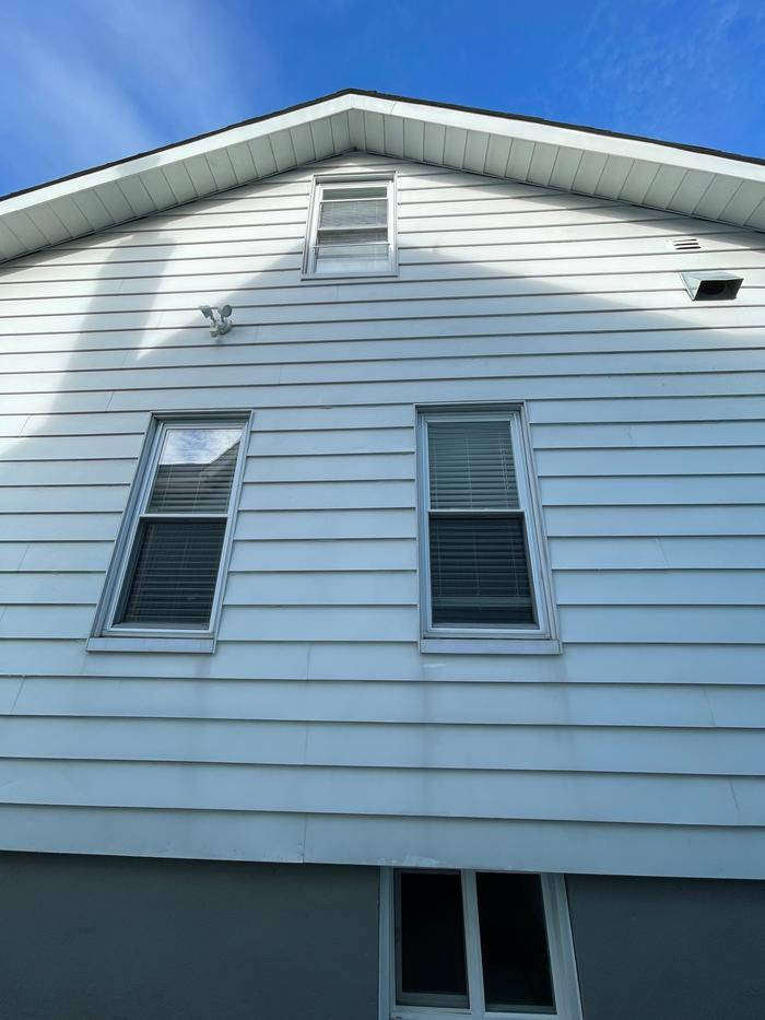 Side of house - two and half stories on a slope