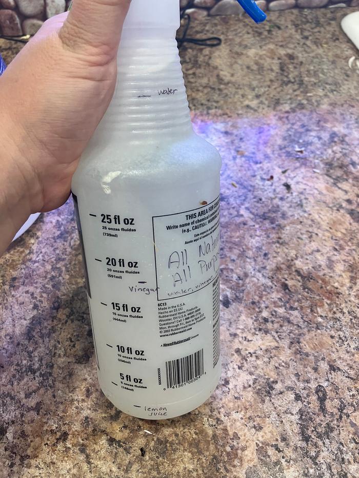 Once I added them in, I labeled how much I used of each ingredient. Then it’ll be easier to refill it when I need more.