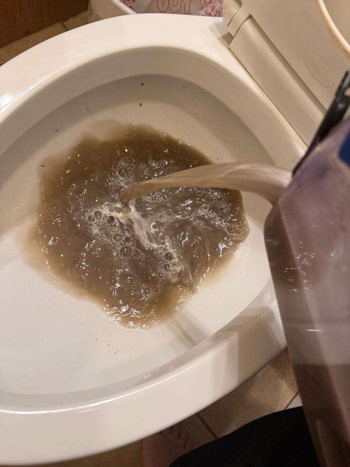 Nasty!!! Used the dirty water to flush a toilet