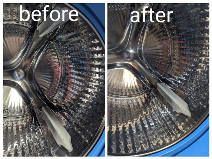decidedly not much difference - I'm hoping the parts under the drum are cleaner for it