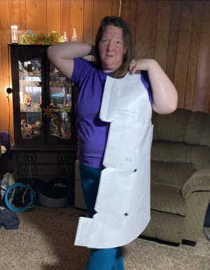 test-fitting the altered pattern - front