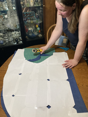 cutting out the fabric