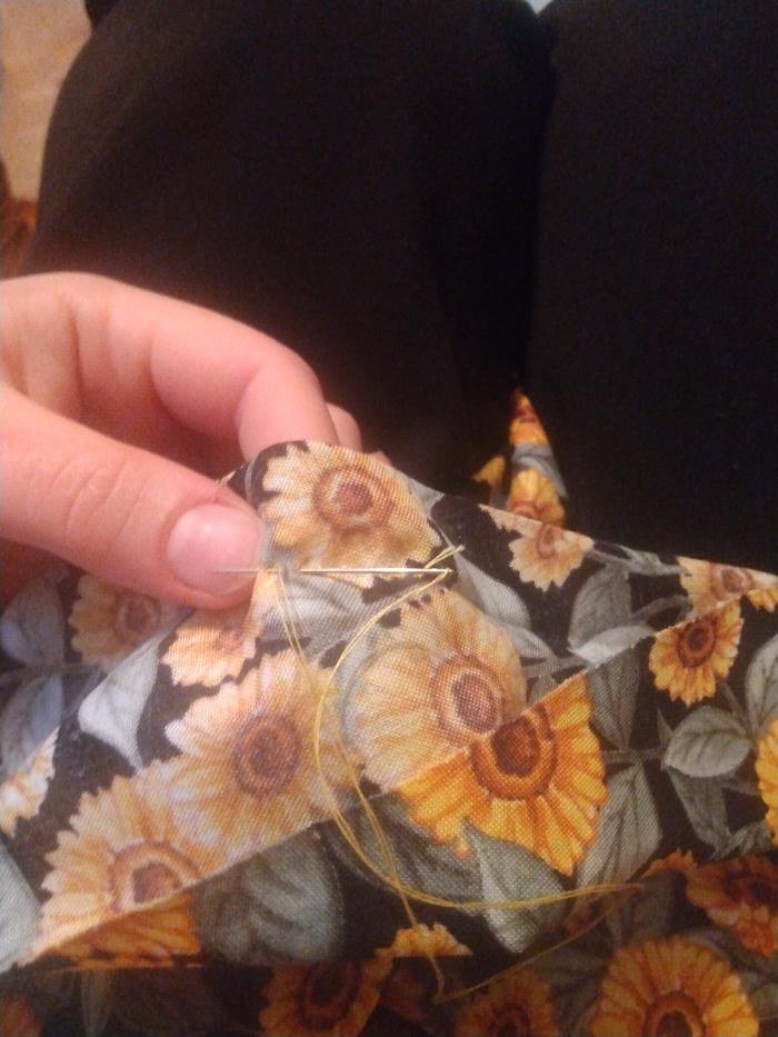hand-sewing gathers