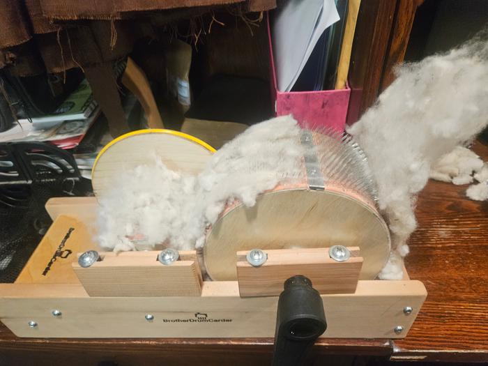 Rolling the wool bats