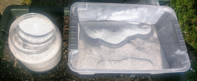Pic shows results of eggshells ground up using a Nutribullet.