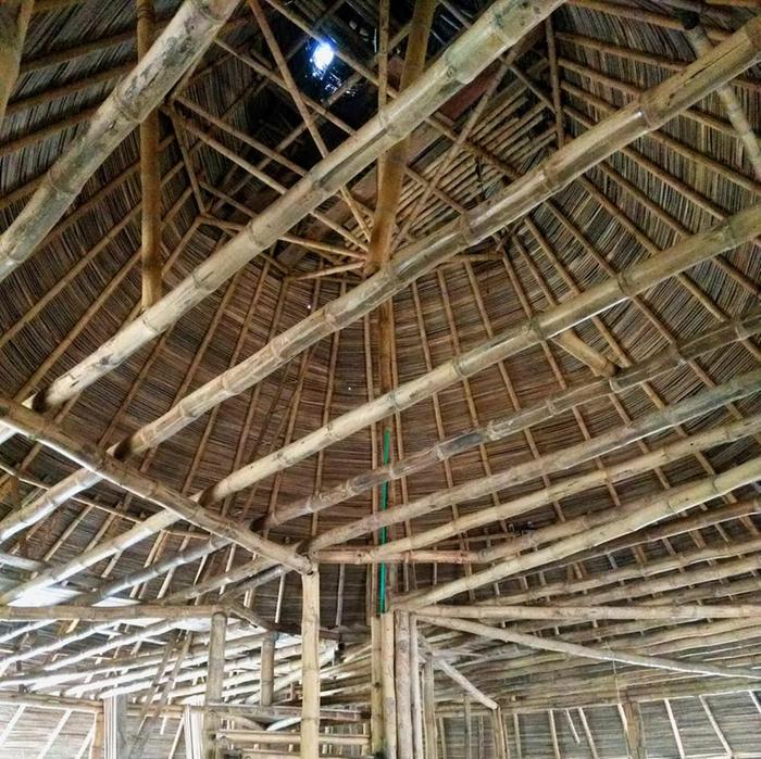 Natural building with bamboo and thatched palm