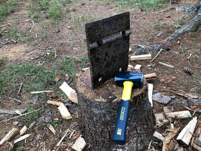 kindling cracker welded from a tie plate