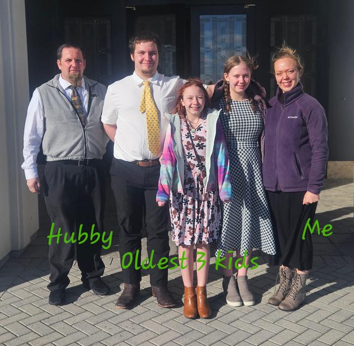 My greatest pride, by far, is my family. Here's is a recent picture of the 3 oldest and my hubby at a special service event