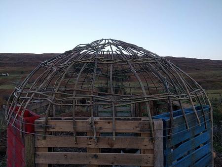 woven willow roof garden shed