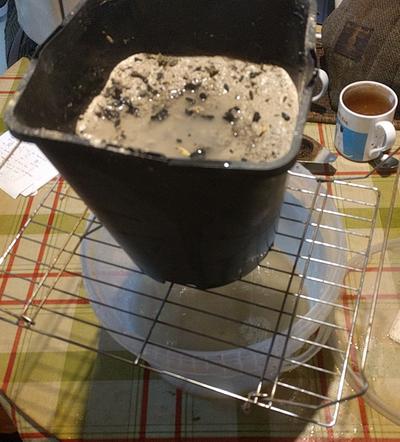 home made lye with wood ash