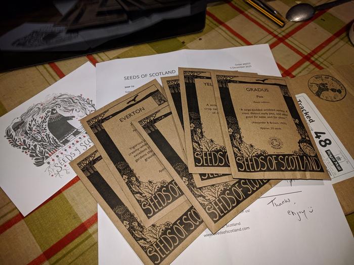 seed packets from seeds of Scotland