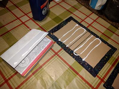 glue on fabric book covers