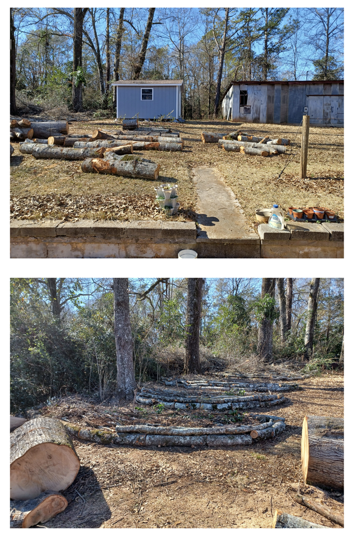 Turning a couple tons of wood into new garden terraces